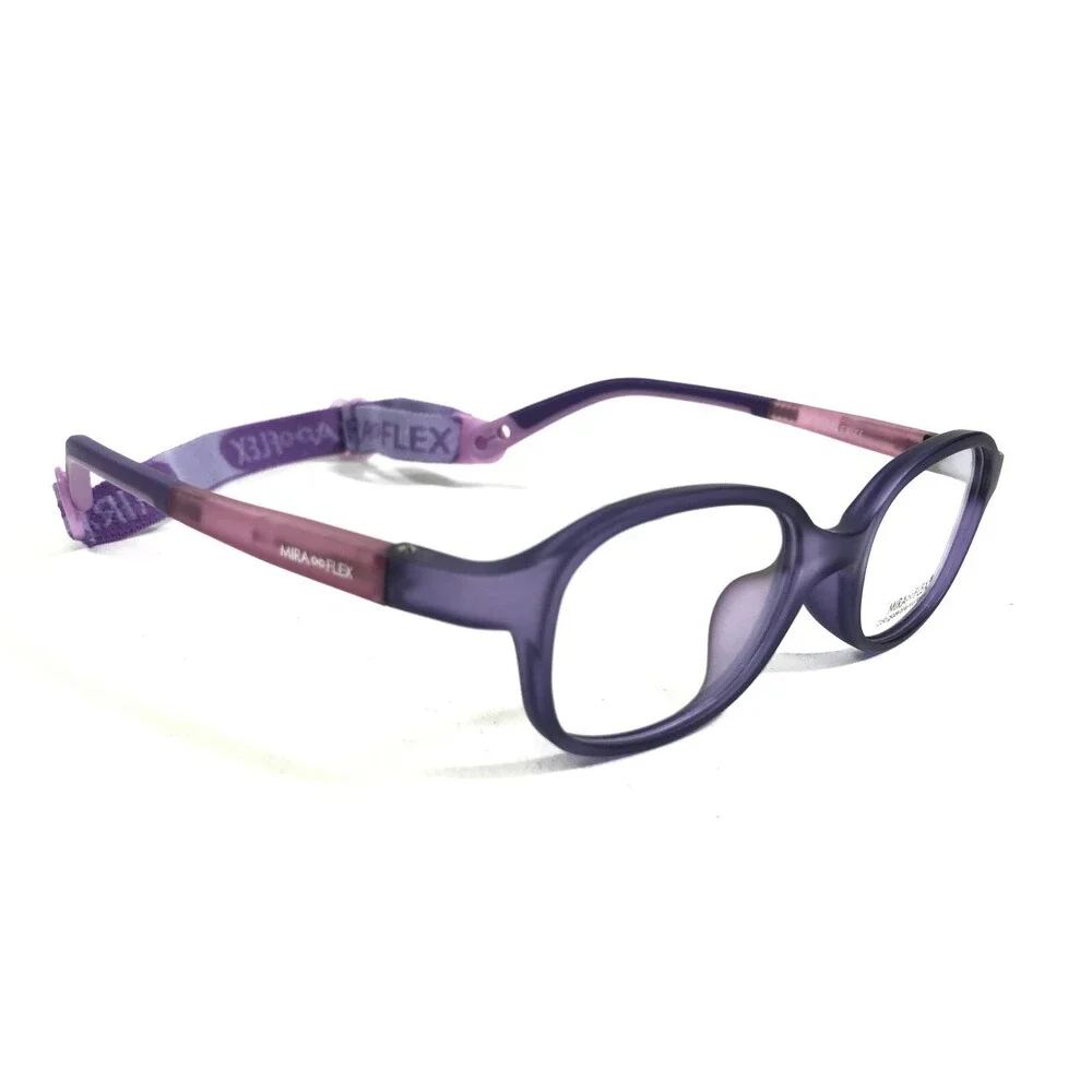 Miraflex Kids Goggles Eyeglasses Frames ELKI Purple Square Full Rim 41-16-113